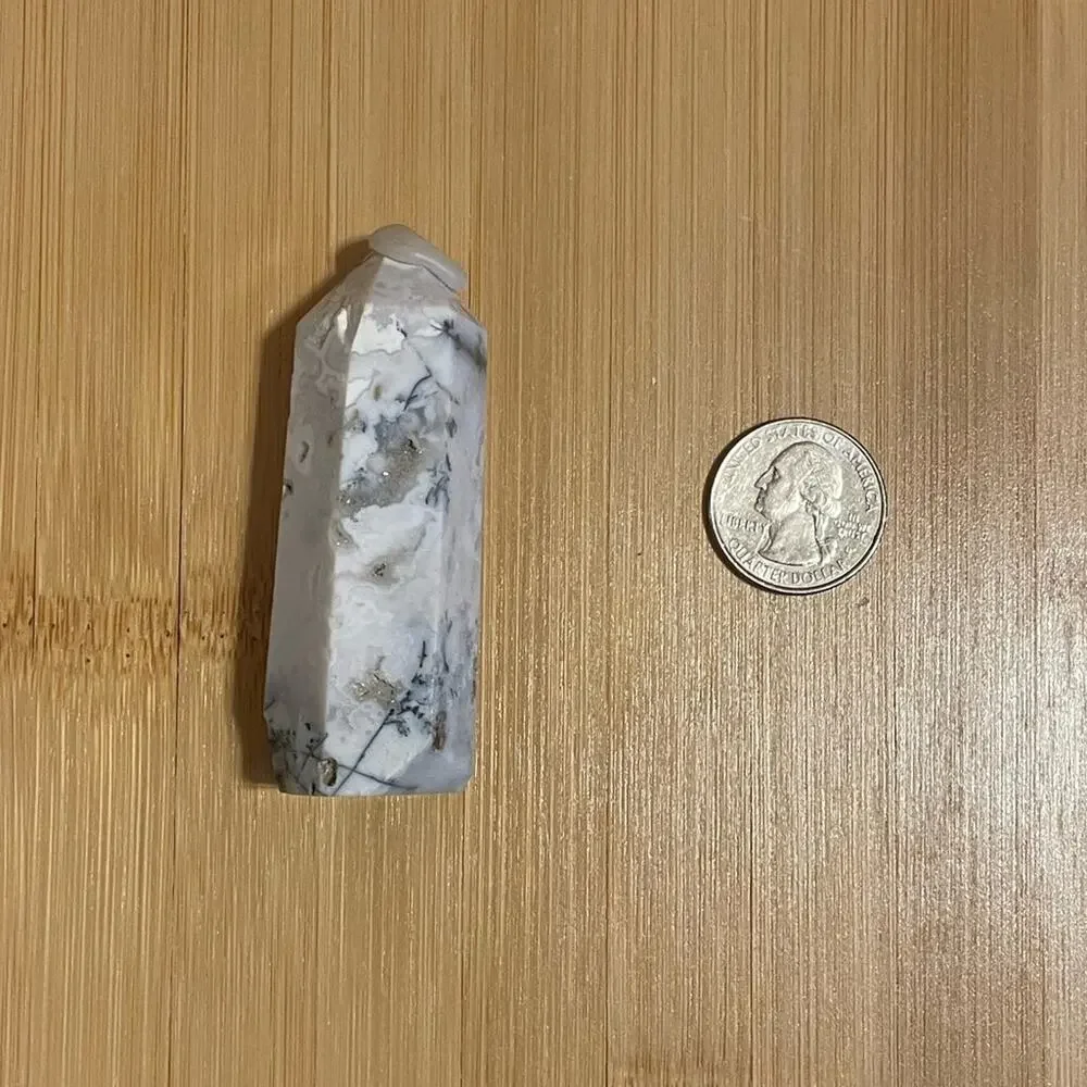 Druzy Dendritic White Agate Tower #2